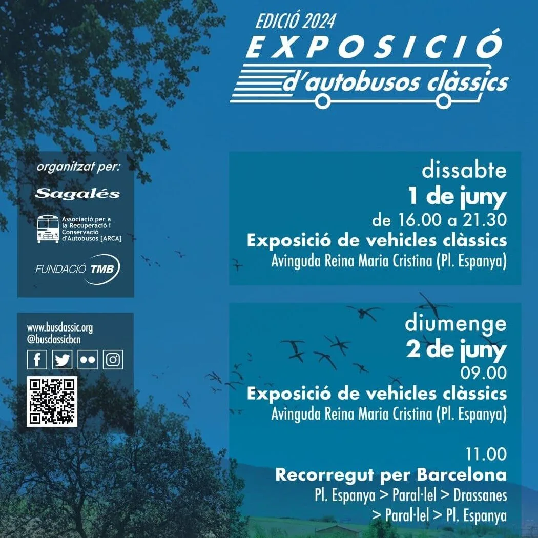 Exposición de autobuses clásicos de Barcelona