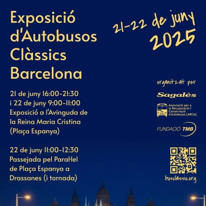 Exposición de autobuses clásicos de Barcelona