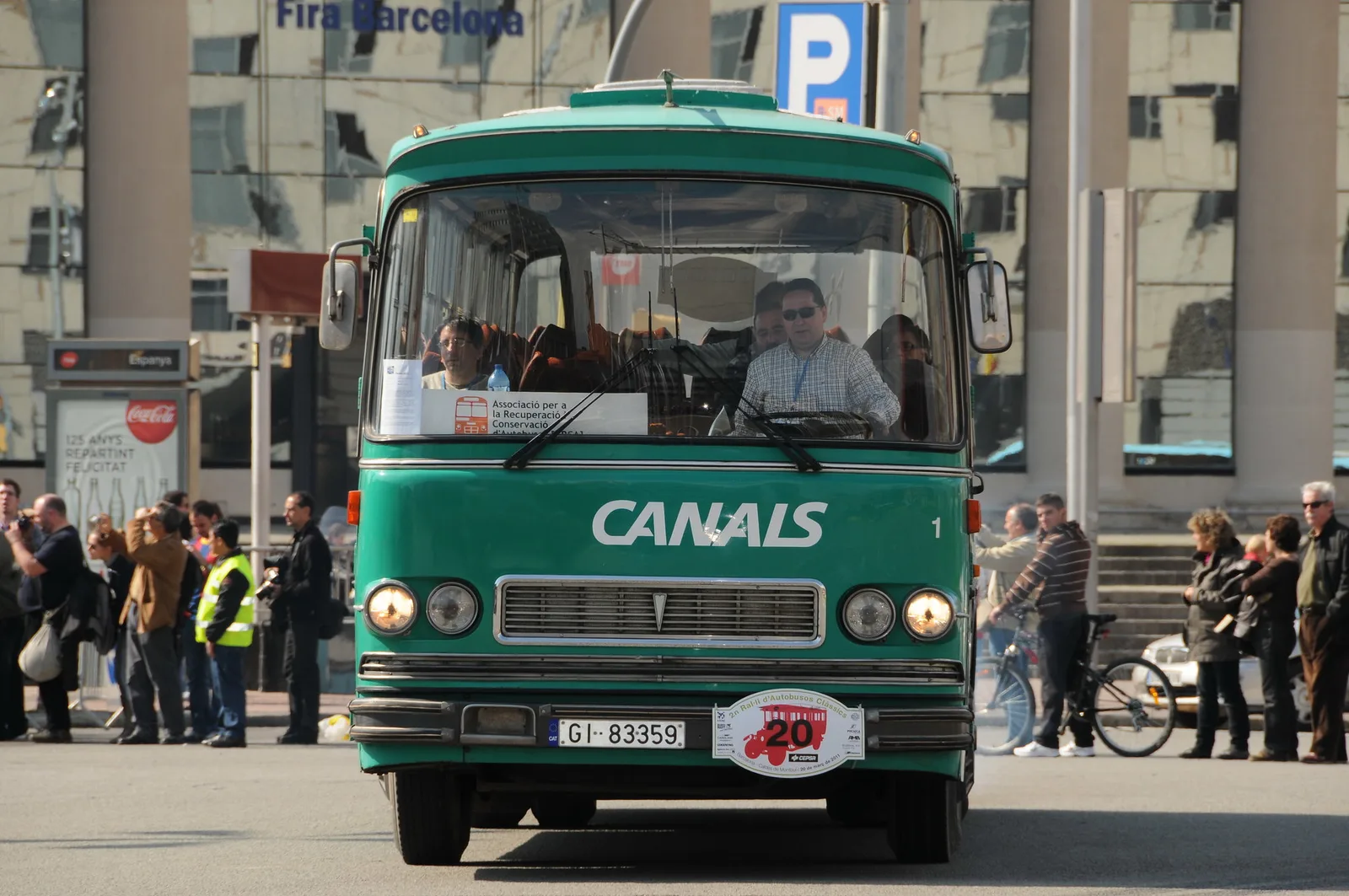 Autobús clàssic Canals en una exposició